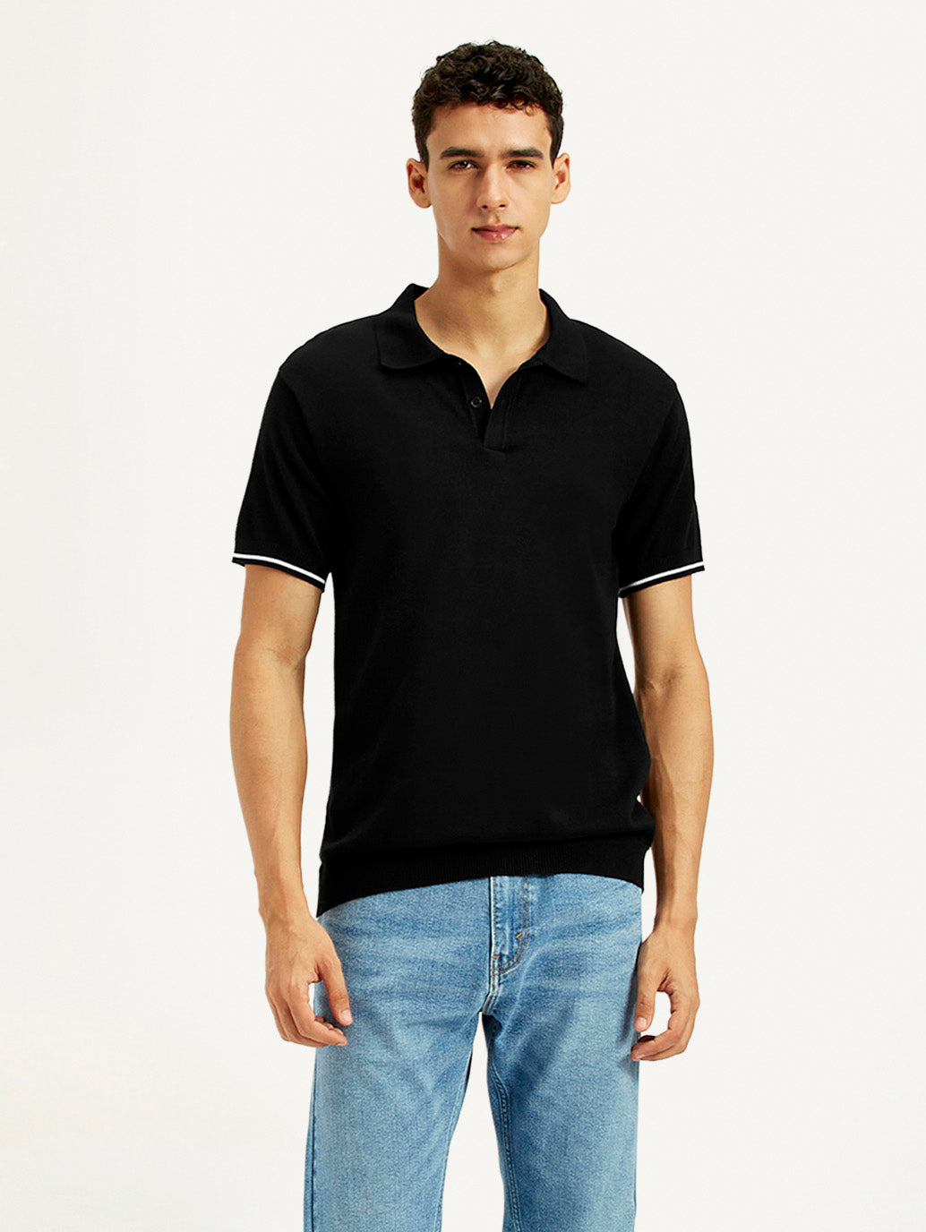 Men's Solid Slim Fit Polo T-Shirt - Styleshot View