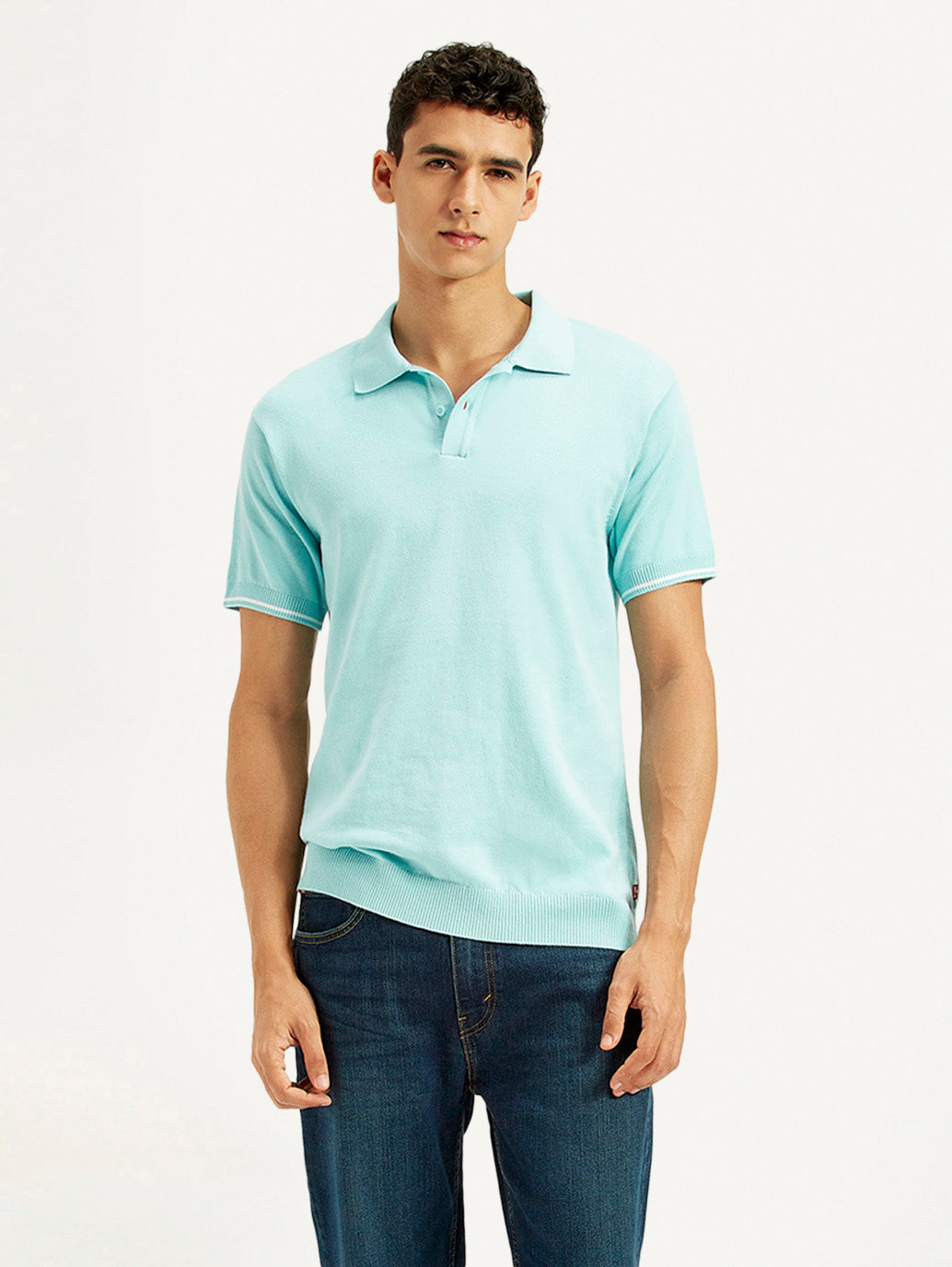 Men's Solid Slim Fit Polo T-Shirt - Styleshot View