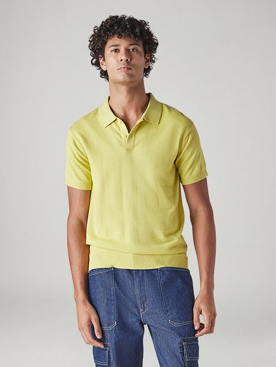 levi's Men's Solid Yellow Pique Polo T-shirt-picture-17