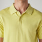Men's Solid Yellow Pique Polo T-shirt - 20 View