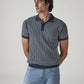 Men's Striped Navy Polo T-shirt - Styleshot View