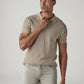Men's Striped Beige Polo T-shirt - Styleshot View