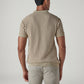 Men's Striped Beige Polo T-shirt - Back View