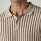 Men's Striped Beige Polo T-shirt - 20 View