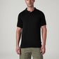 Men's Solid Black Polo T-shirt - Front View