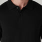 Men's Solid Black Polo T-shirt - Detail View