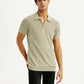 Men's Textured Beige Slim Fit Polo T-shirt - Styleshot View