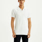 Men's Textured White Slim Fit Polo T-shirt - Styleshot View