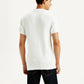 Men's Textured White Slim Fit Polo T-shirt - Back View