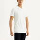 Men's Textured White Slim Fit Polo T-shirt - Side View