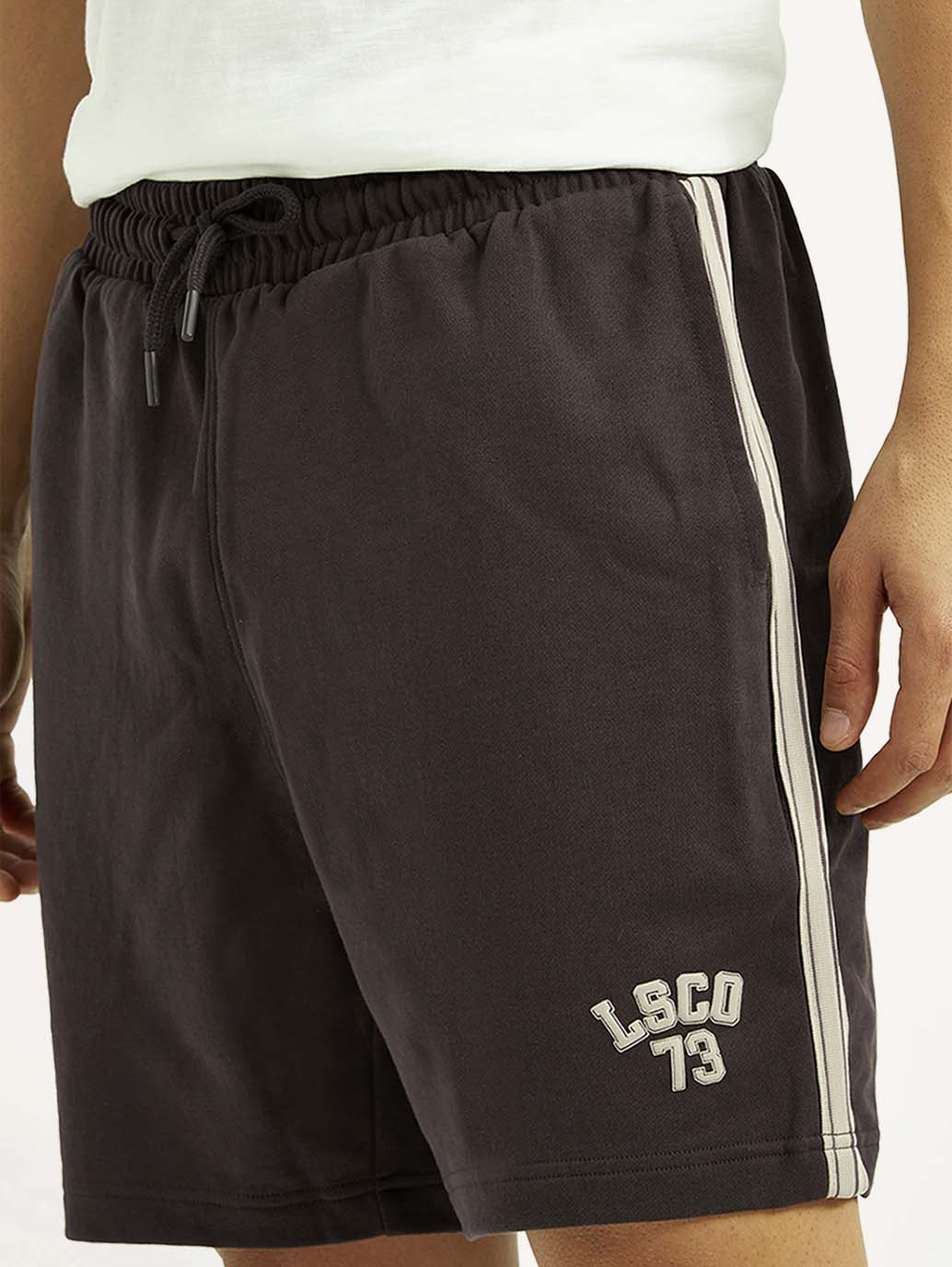 Men's Brown Regular Fit Mid Rise Shorts - Detail View