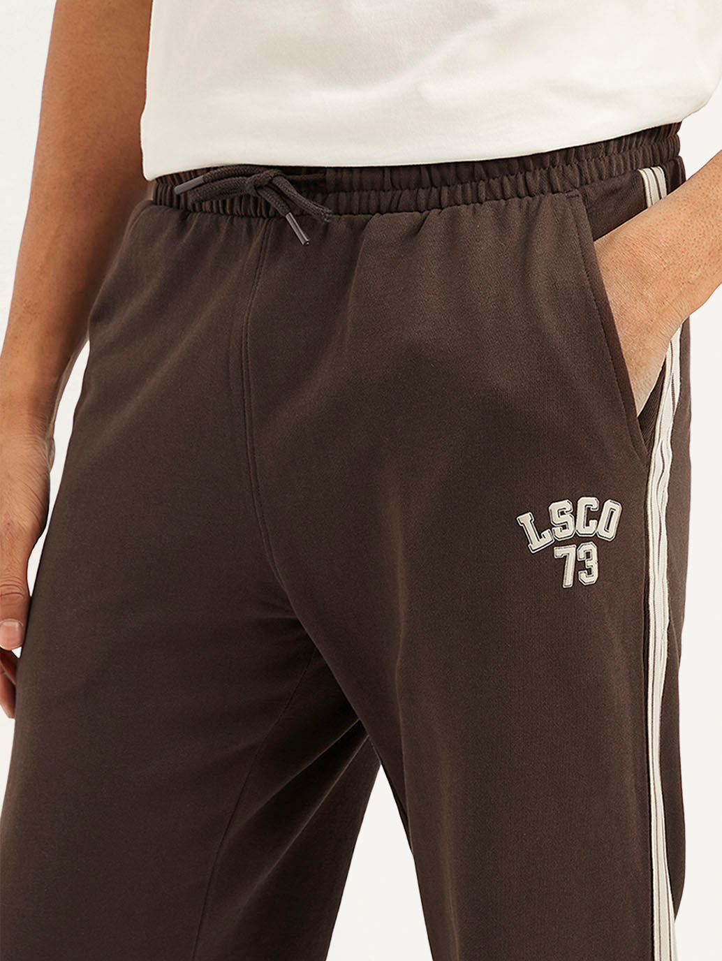 Men's Dark Brown Solid Utility Joggers - 391c7992-ca2b-4c19-8172-fe5b1d8d05fb View