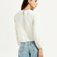 Women's Embroidered Off White Round Neck Top - Back View