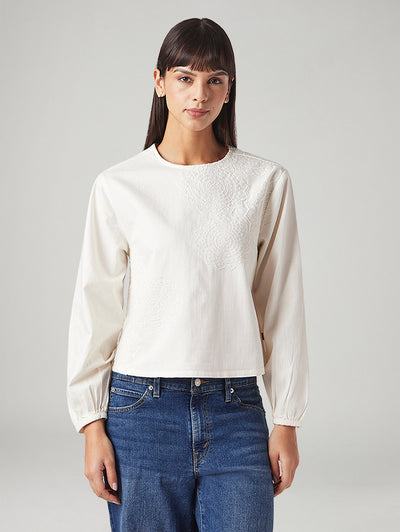 levi's Women's Embroidered Regular Fit Embroidery Top-picture-22