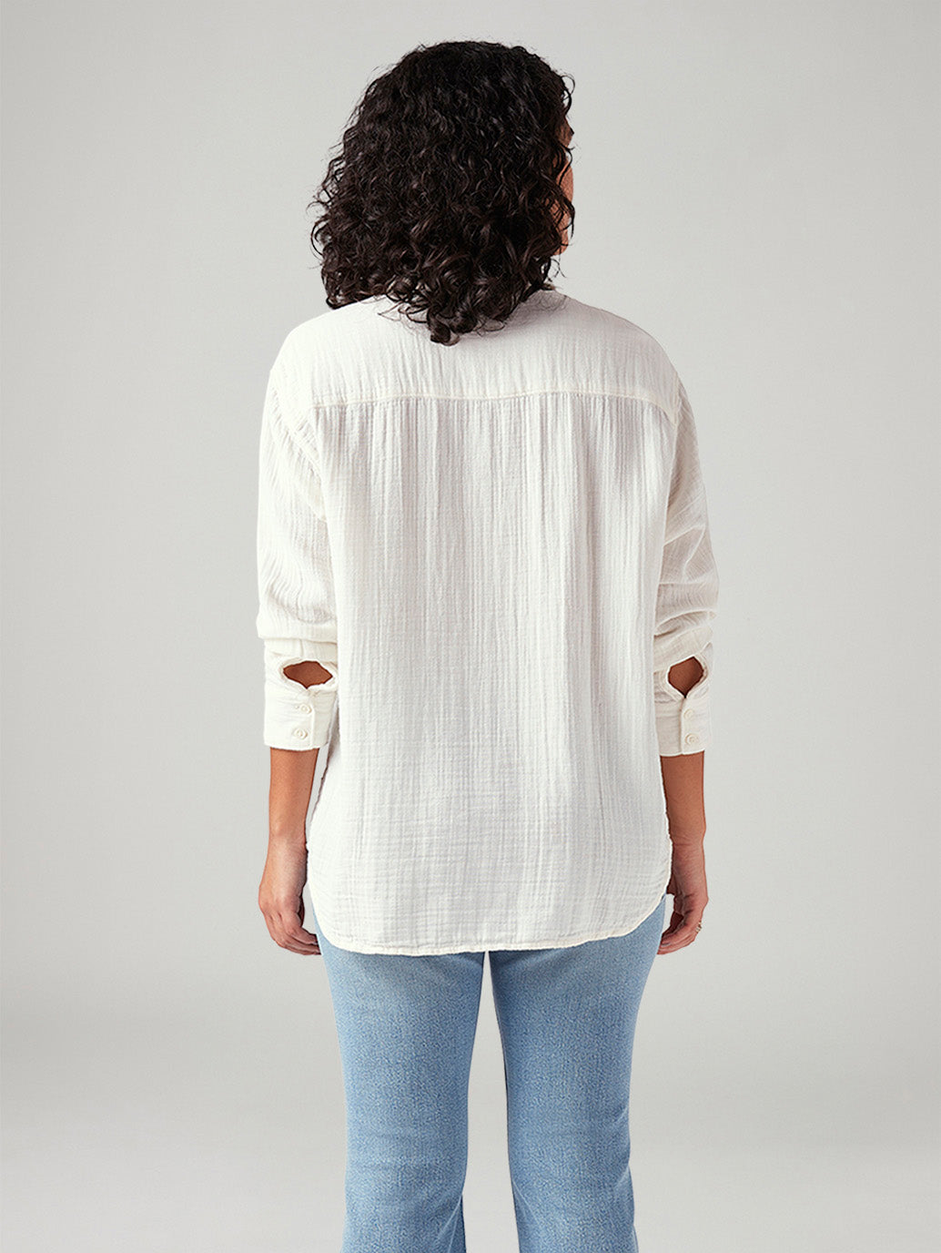 Women's Textured Regular Fit Shirt - Back View