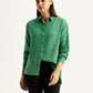Women's Textured Green Relaxed Fit Shirt - Styleshot View
