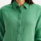 Women's Textured Green Relaxed Fit Shirt - Detail View