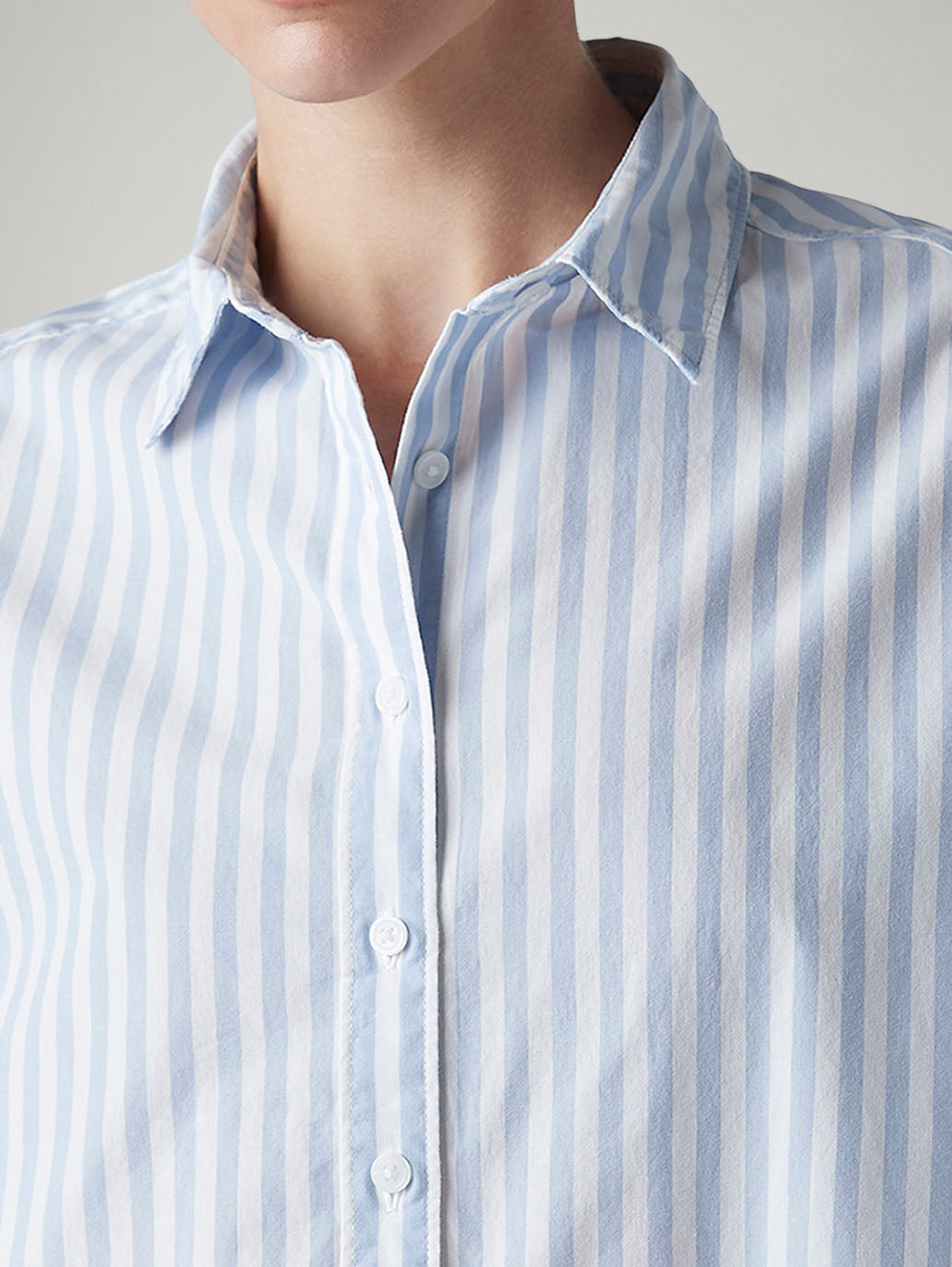 Women's Striped Relaxed Fit Shirt - Detail View