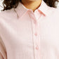 Women's Textured Light Pink Relaxed Fit Shirt - Detail View