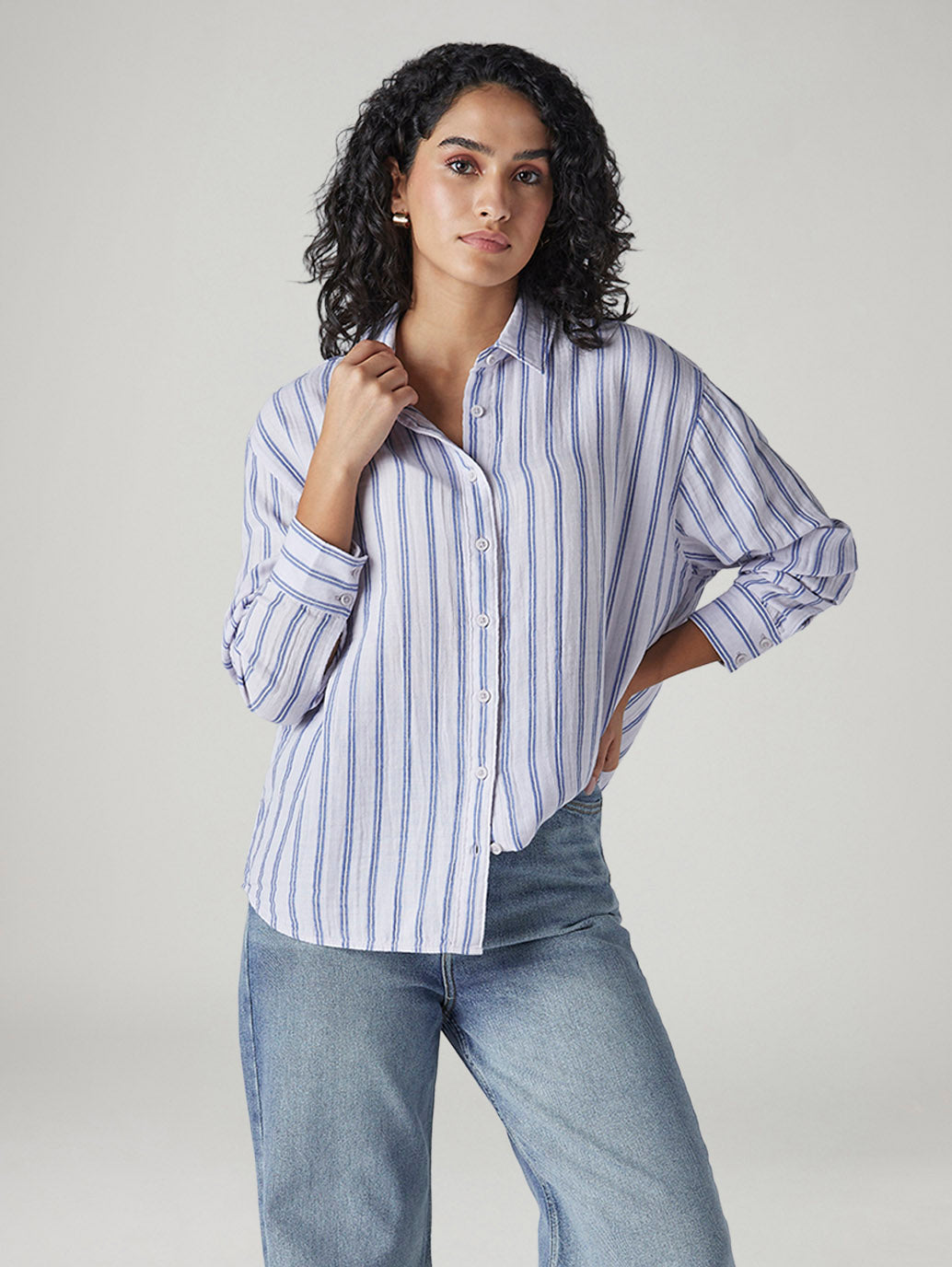 Women's Striped Relaxed Fit Shirt