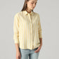 Women's Striped Relaxed Fit Linen Shirt - Side View