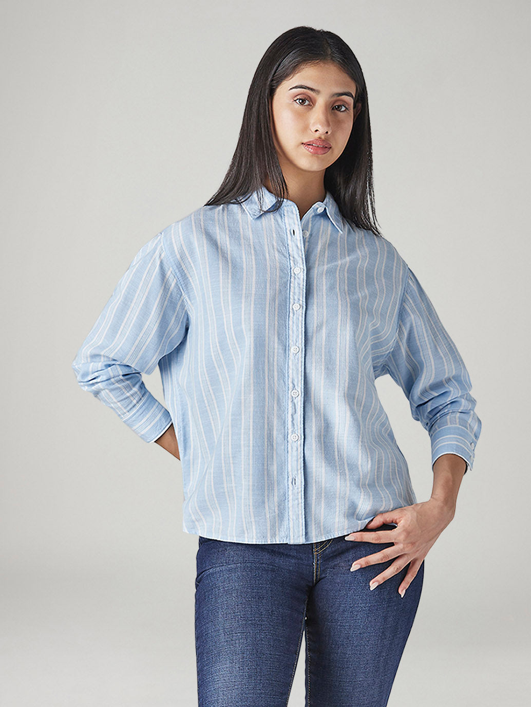 Women's Striped Loose Fit Shirt