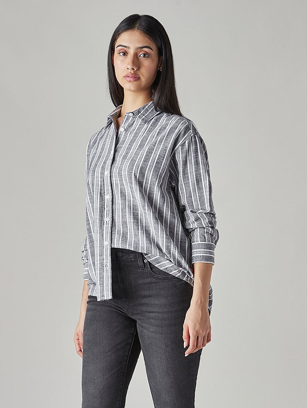 Women's Striped Loose Fit Shirt