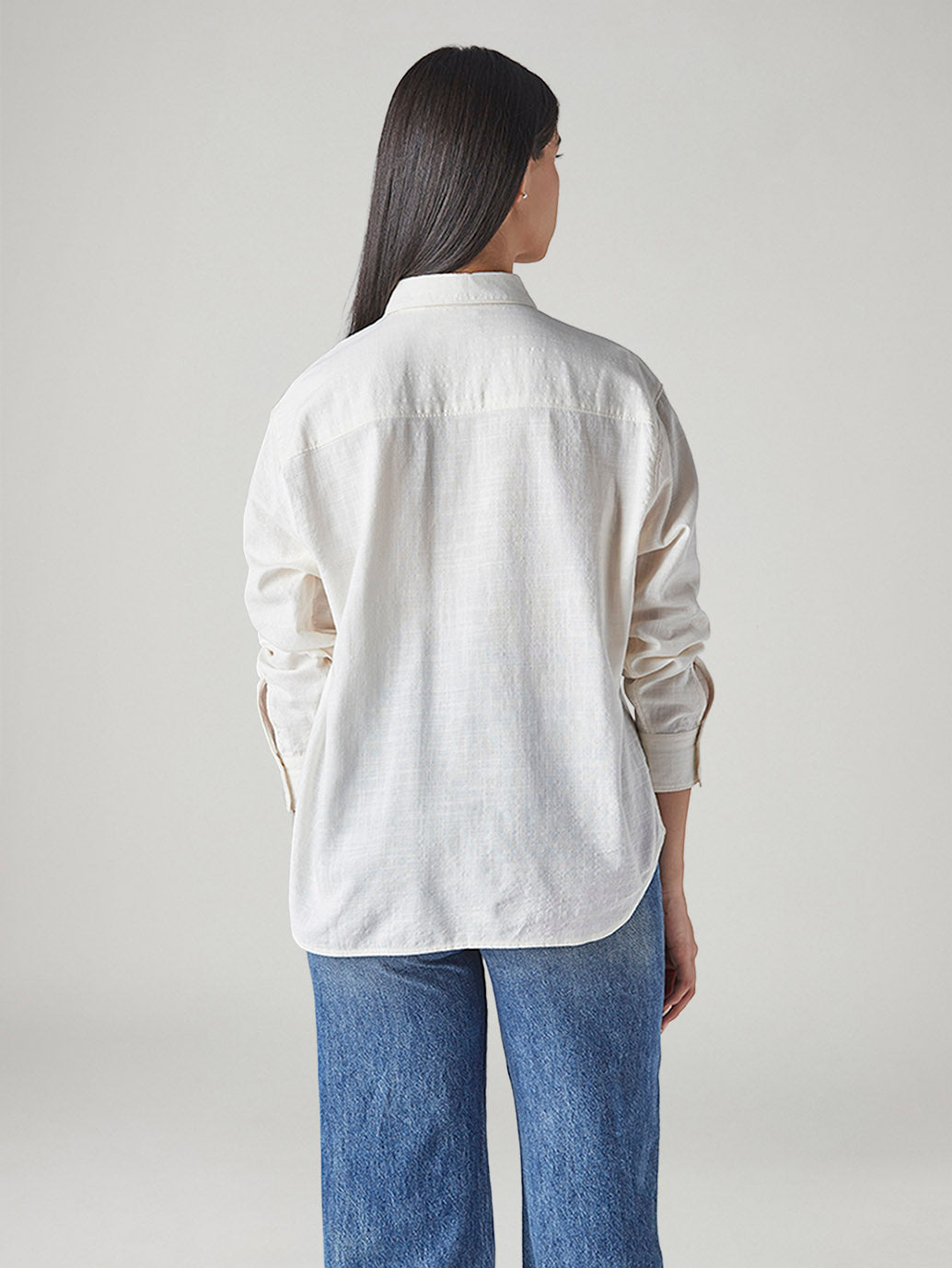 Women's Solid Loose Fit Shirt - Back View