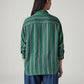 Women's Striped Relaxed Fit Double Cloth Shirt - Back View