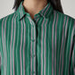 Women's Striped Relaxed Fit Double Cloth Shirt - Detail View