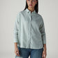 Women's Striped Relaxed Fit Linen Shirt - Styleshot View