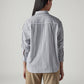 Women's Striped Relaxed Fit Poplin Shirt - Back View