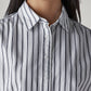 Women's Striped Relaxed Fit Poplin Shirt - Detail View