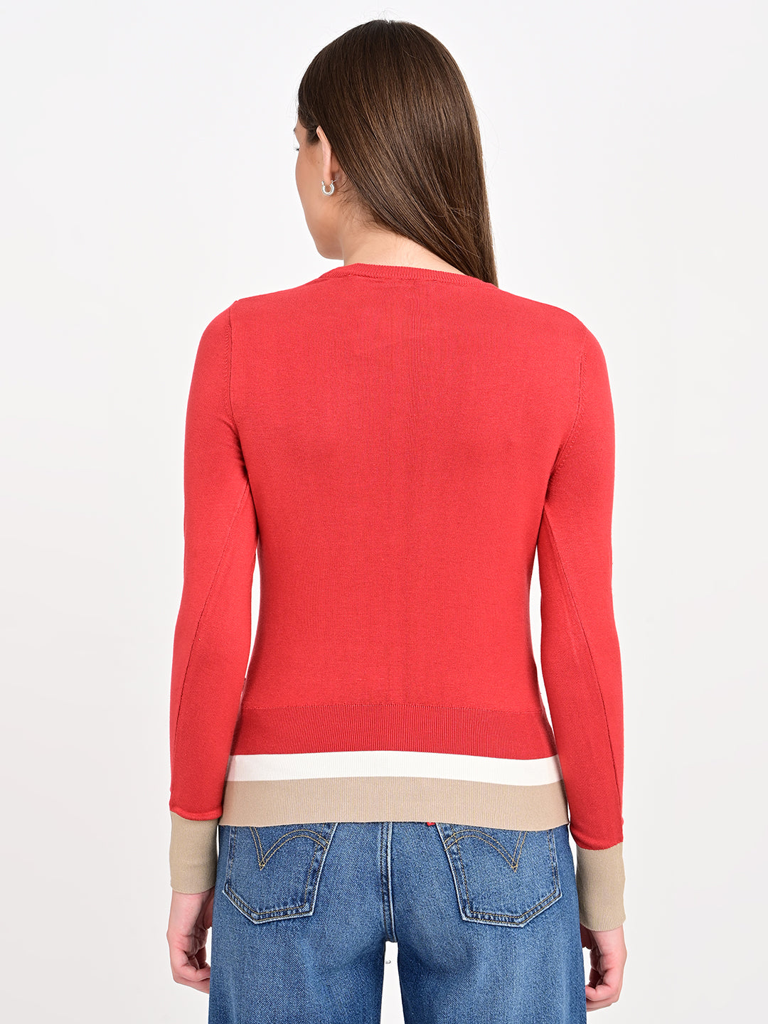 Women's Colorblock Regular Fit Top - bac View