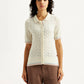 Women's Textured Slim Fit Polo T-shirt - Front View