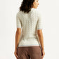 Women's Textured Slim Fit Polo T-shirt - Back View