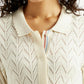 Women's Textured Slim Fit Polo T-shirt - Detail View