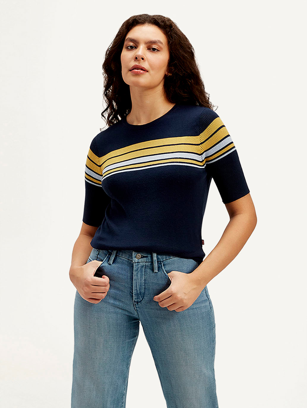Women's Striped Regular Fit T-shirt