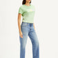 Women's 94 Light Blue Baggy Fit Mid Rise Jeans - Side View
