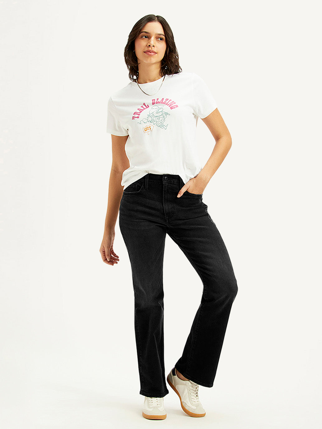 Women's Black Wedgie Bootcut Fit Mid Rise Jeans