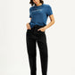 Women's Black Loose Tapered Fit High Rise Jeans - Styleshot View