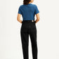 Women's Black Loose Tapered Fit High Rise Jeans - back View