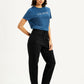 Women's Black Loose Tapered Fit High Rise Jeans - Side View