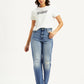 Women's Blue Ribcage Straight Fit High Rise Jeans - Styleshot View
