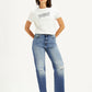 Women's Blue Ribcage Straight Fit High Rise Jeans - Front View