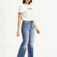 Women's Blue Ribcage Straight Fit High Rise Jeans - Side View