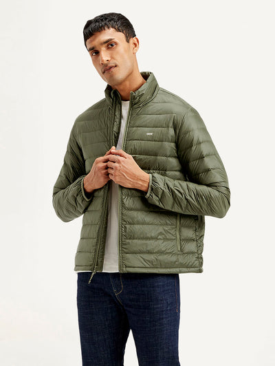 Men's Solid Olive Jacket