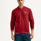 Men's Brand Logo Red Collar Neck Sweatshirt - Front View