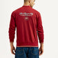 Men's Brand Logo Red Collar Neck Sweatshirt - Back View
