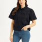 Women's Self Design Spread Collar Shirt - Styleshot View